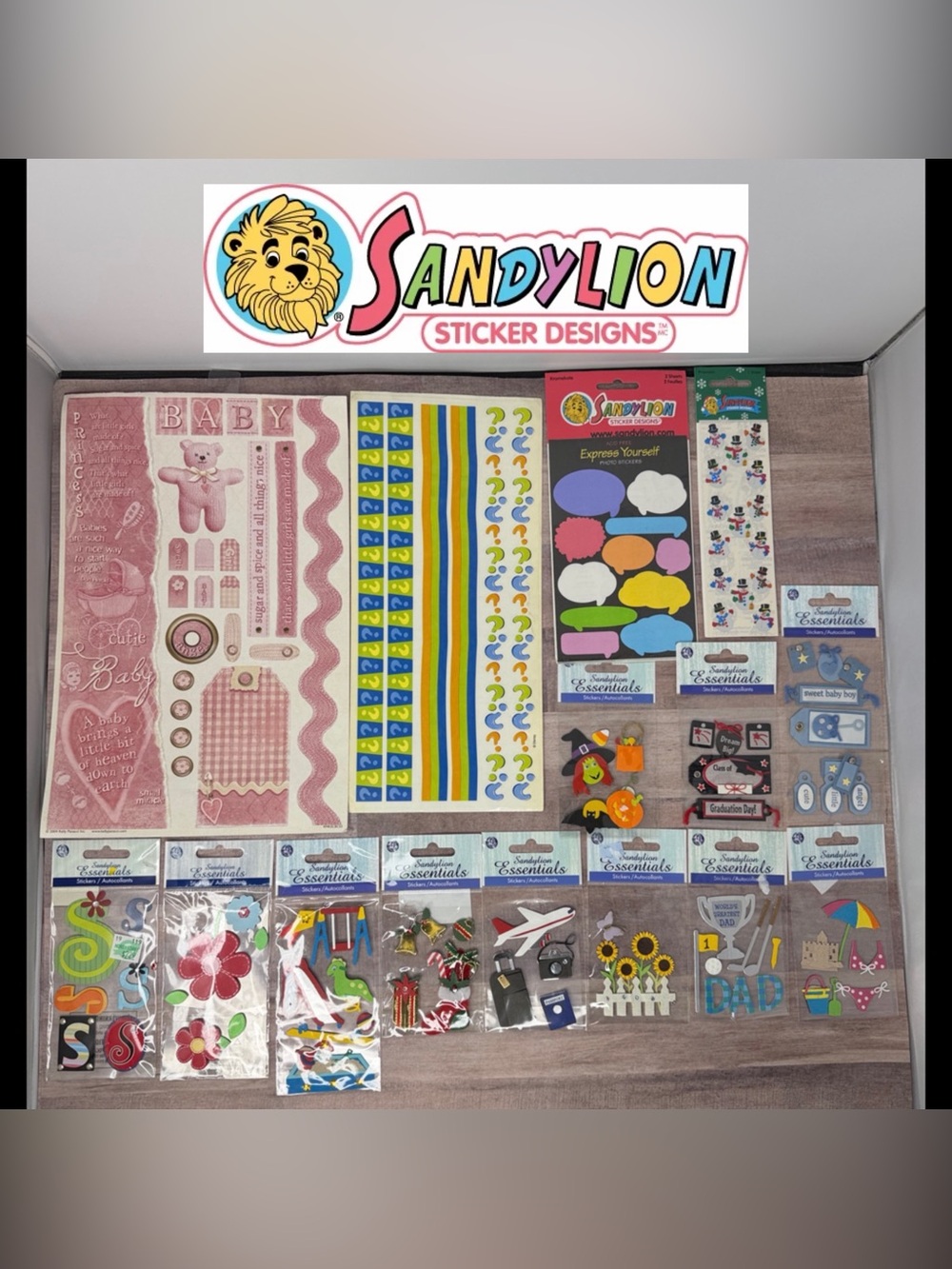 Lot of 15 Vintage SandyLion Stickers